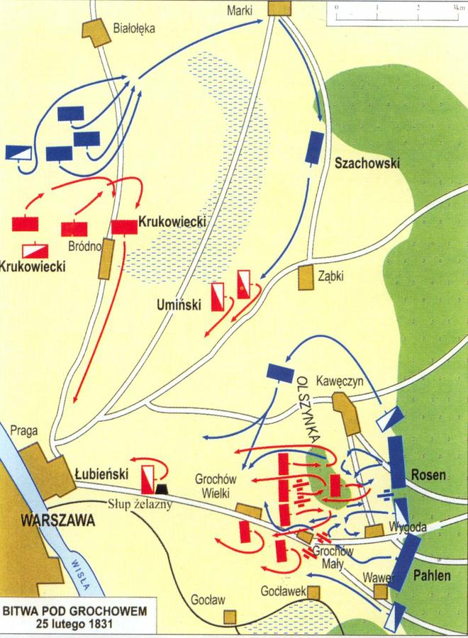 plan bitwy pod Olszynką Grochowską